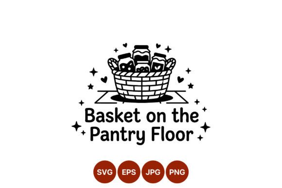 Basket on Pantry Floor Vector Art