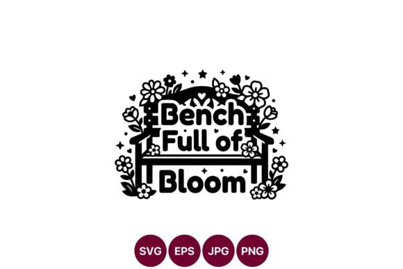 Bench Full of Bloom Floral Vector Graphics