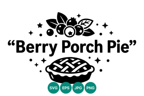 Berry Porch Pie Vector Black White: Graphics for Creative Projects