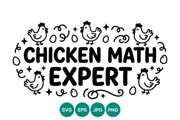 Chicken Math Expert Farm Animal Fun Graphics for Playful Branding