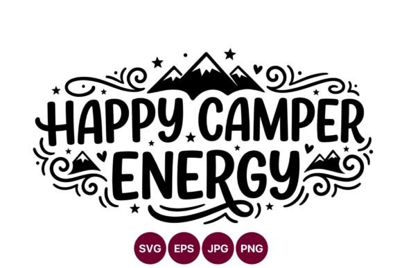 Happy Camper Energy Mountains Lettering: Graphics for Brand Expression