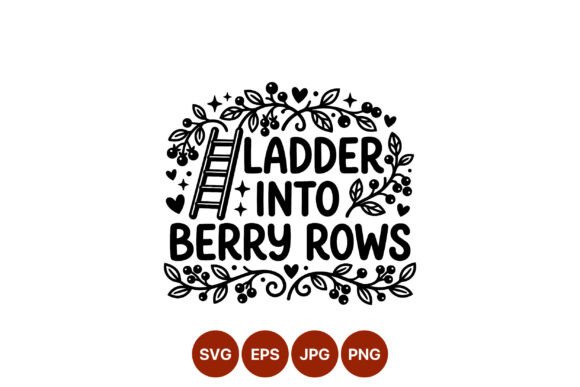 Ladder into Berry Rows Vector Art Graphics