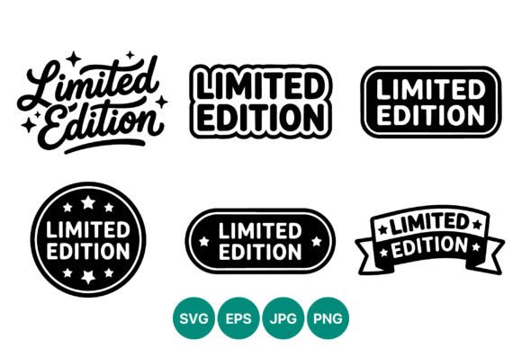 Limited Edition Wording Set Script Bold: Graphics & Illustrations