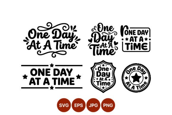 One Day at a Time Lettering Set: Graphics for Local Business Branding