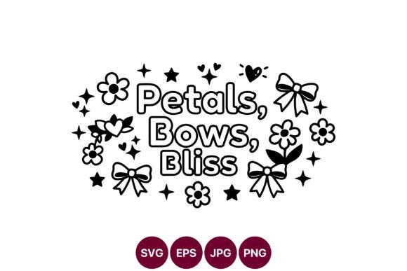 Petals Bows Bliss Black White Vector – A Versatile Graphic for Creative Sellers