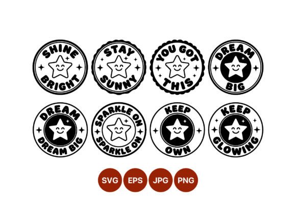 Shine Bright Star Smiley Badge: Graphics for Creative Sellers