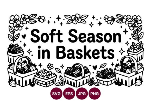 Soft Season in Baskets Vector Art