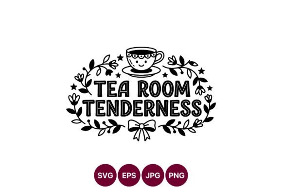 Tea Room Tenderness Black and White Graphics