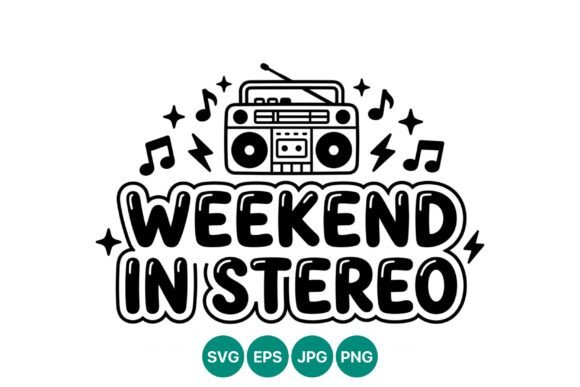Weekend in Stereo Boombox Vector Graphics