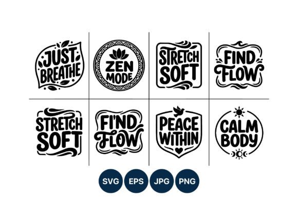 Wellness Quotes Black White Vector Art Graphics